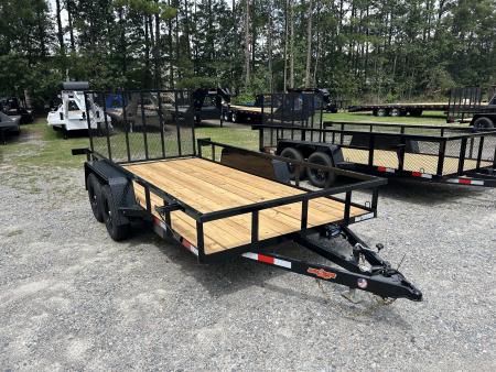 New 2026 Down 2 Earth 76x14 Utility Trailer, Brakes on Both Axles, Spring Assist Ramp Gate