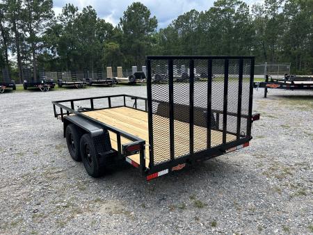 New 2026 Down 2 Earth 76x14 Utility Trailer, Brakes on Both Axles, Spring Assist Ramp Gate