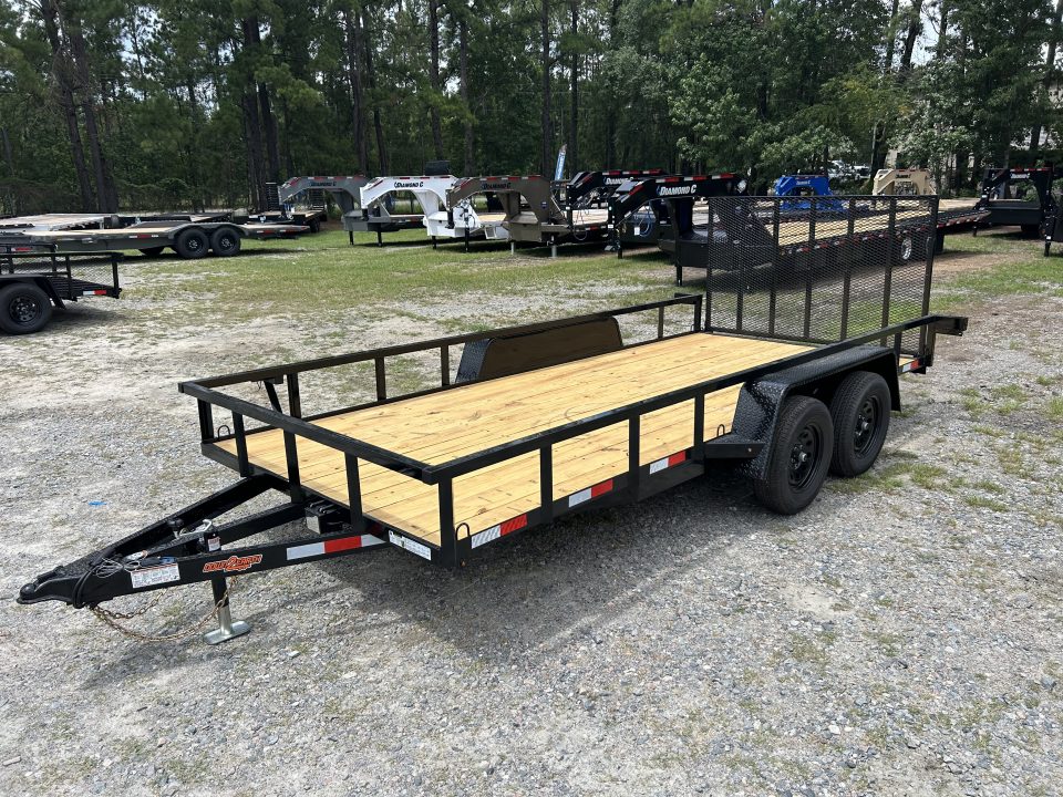 New 2026 Down 2 Earth 82X16 Utility Trailer,.. Brakes on Both Axles, Spring Assist Tubing Ramp Gate