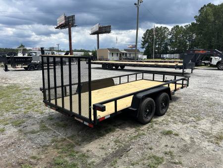 New 2026 Down 2 Earth 82X16 Utility Trailer,.. Brakes on Both Axles, Spring Assist Tubing Ramp Gate