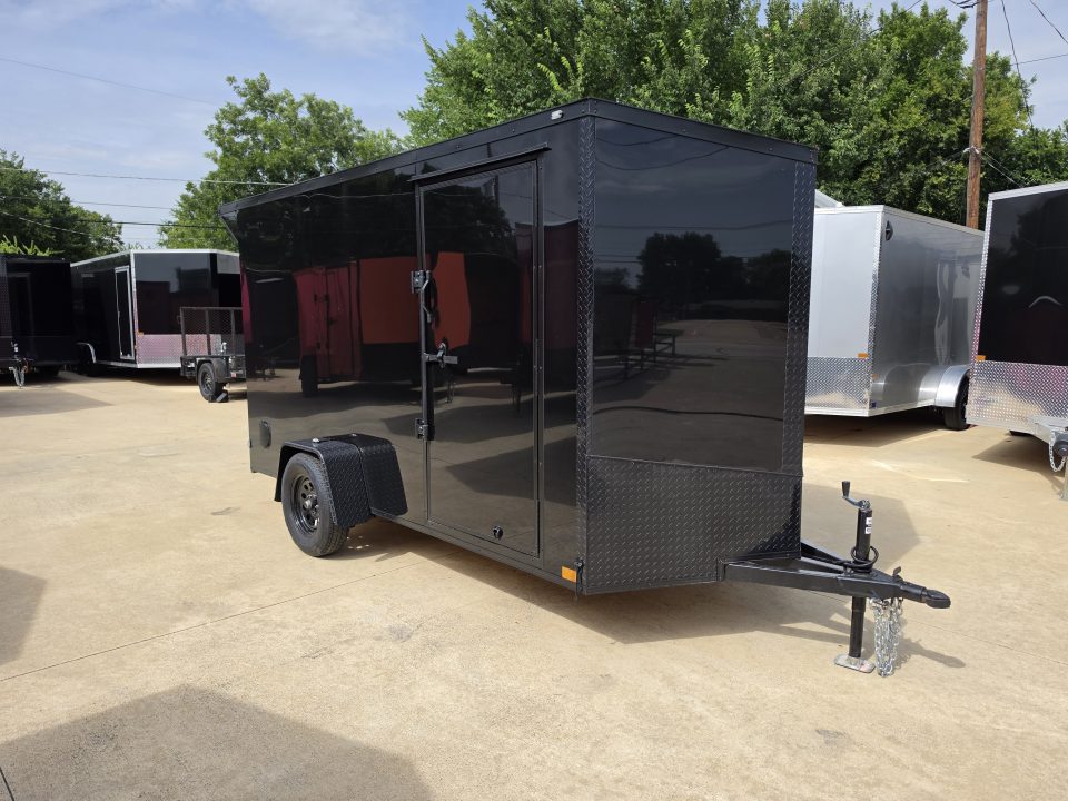 New 2026 New 6x12 SA Screwless Enclosed Trailer | Blackout | Spoiler Package | .08 Polycor | Dexter Axle | 1176