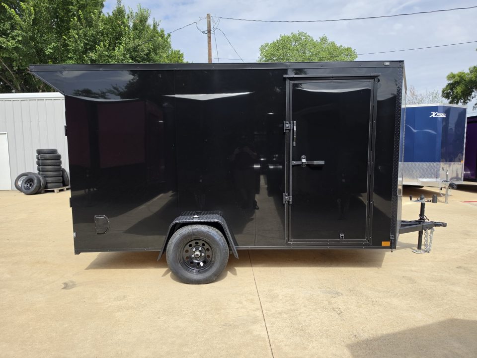 New 2026 New 6x12 SA Screwless Enclosed Trailer | Blackout | Spoiler Package | .08 Polycor | Dexter Axle | 1176