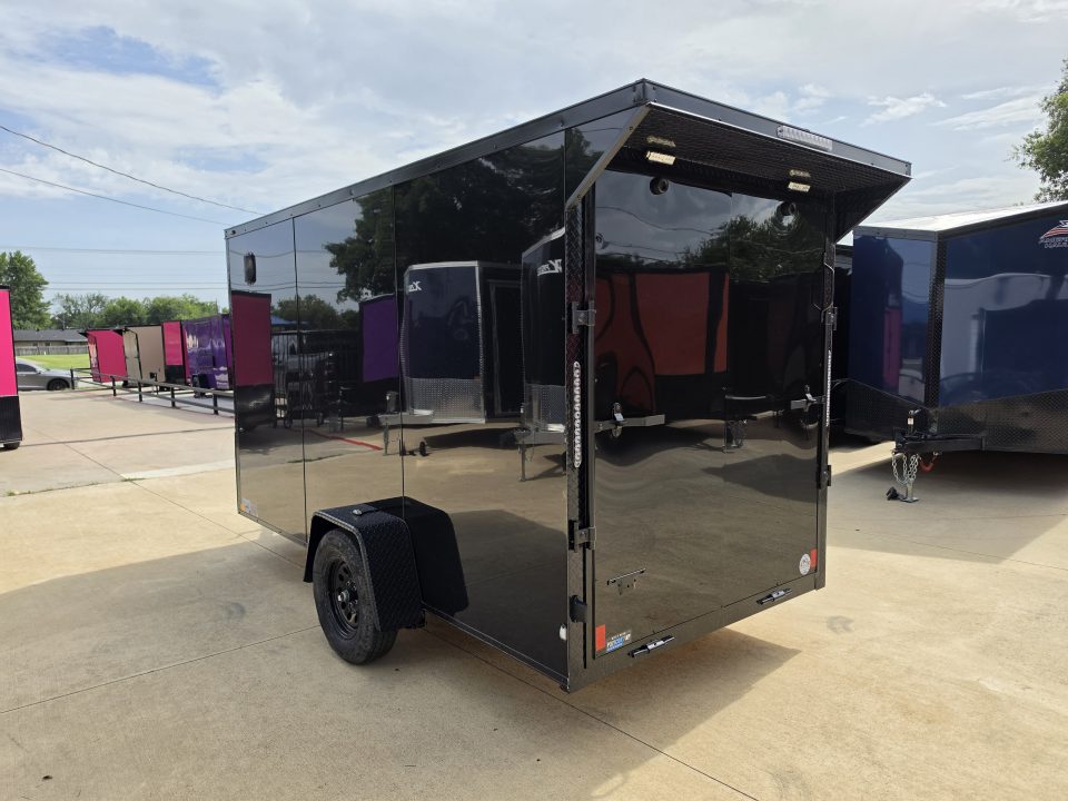 New 2026 New 6x12 SA Screwless Enclosed Trailer | Blackout | Spoiler Package | .08 Polycor | Dexter Axle | 1176