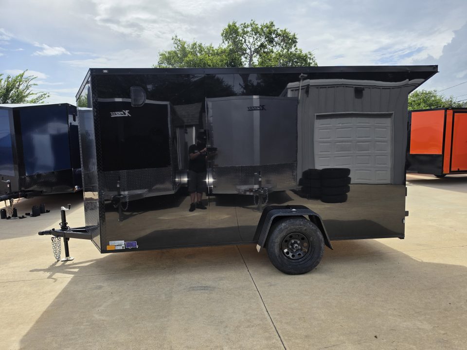 New 2026 New 6x12 SA Screwless Enclosed Trailer | Blackout | Spoiler Package | .08 Polycor | Dexter Axle | 1176