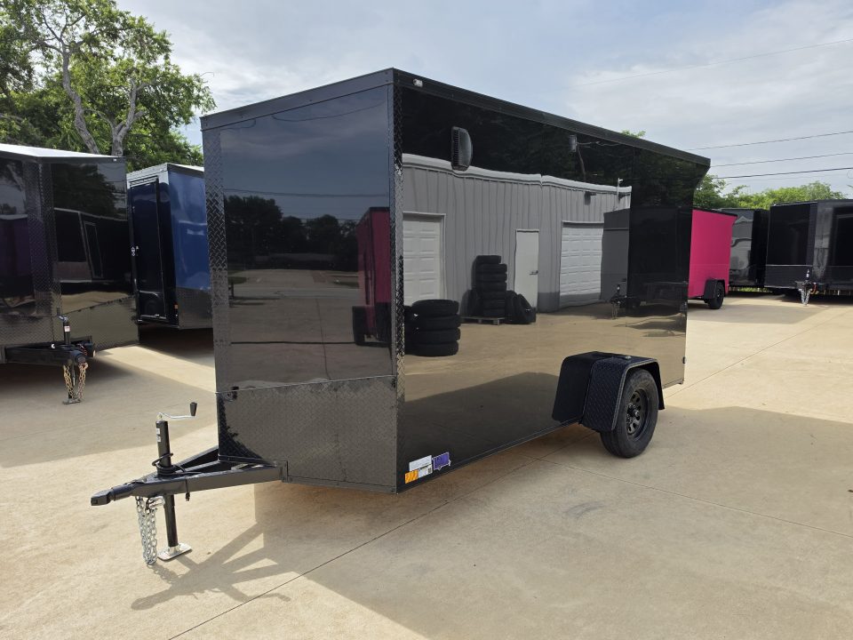 New 2026 New 6x12 SA Screwless Enclosed Trailer | Blackout | Spoiler Package | .08 Polycor | Dexter Axle | 1176
