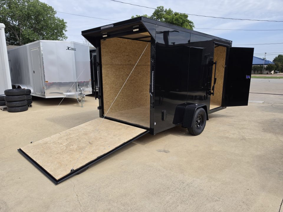 New 2026 New 6x12 SA Screwless Enclosed Trailer | Blackout | Spoiler Package | .08 Polycor | Dexter Axle | 1176
