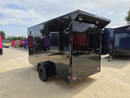 New 2026 New 6x12 SA Screwless Enclosed Trailer | Blackout | Spoiler Package | .08 Polycor | Dexter Axle | 1176
