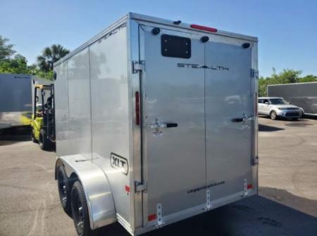 New 2027 ALCOM 6X12 TA 7000 LB GVWR ALUMINUM Cargo / Enclosed Trailer WITH 6'4" INTERIOR HEIGHT, BRAKES ON BOTH AXLES, 1 PIECE ALUMINUM ROOF, SCREWLESS EXTERIOR