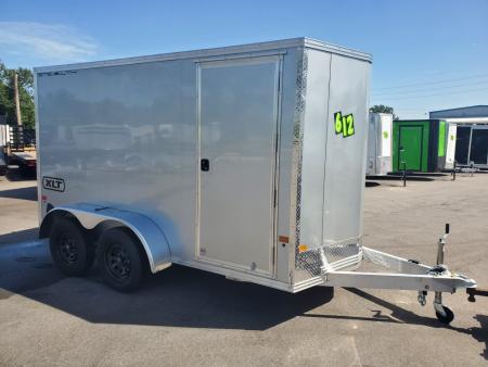 New 2027 ALCOM 6X12 TA 7000 LB GVWR ALUMINUM Cargo / Enclosed Trailer WITH 6'4  INTERIOR HEIGHT, BRAKES ON BOTH AXLES, 1 PIECE ALUMINUM ROOF, SCREWLESS EXTERIOR
