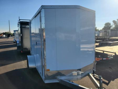 New 2027 ALCOM 6X10 SA 2990 LB GVWR ALUMINUM Cargo / Enclosed Trailer WITH 6'4" INTERIOR HEIGHT, REAR RAMP DOOR, SCREWLESS EXTERIOR, 1 PIECE ALUMINUM ROOF