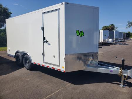 New 2026 Cell-Tech Trailers 8.5X16 TANDEM AXLE 14000 LB GVWR 2-7K TORSION AXLES Cargo / Enclosed Trailer WITH REAR RAMP DOOR W/FLAP, AIRCRAFT PANELS, GALVANIZED FRAME