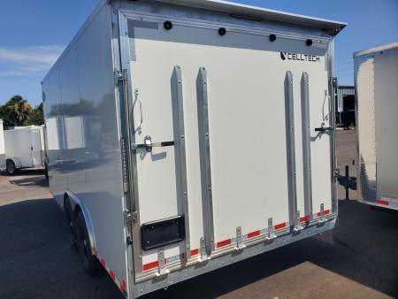 New 2026 Cell-Tech Trailers 8.5X16 TANDEM AXLE 14000 LB GVWR 2-7K TORSION AXLES Cargo / Enclosed Trailer WITH REAR RAMP DOOR W/FLAP, AIRCRAFT PANELS, GALVANIZED FRAME