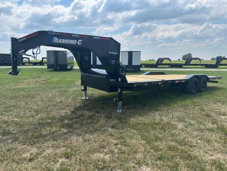 New 2026 Diamond C 102x24 Tandem 23K GN Pro Tilt w/ Drive Over Fenders & 6' Stationary Deck