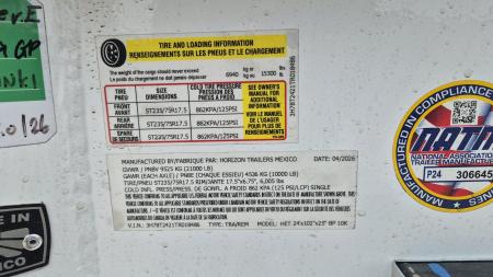 New 2026 Horizon Trailers HET 24' x 102" x 25" BP 21K TILT Equipment Trailer