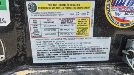 New 2026 Horizon Trailers ETZ 22' x 82" x 22" BP 15,200LBS TILT Equipment Trailer