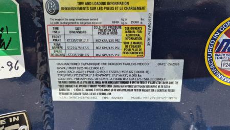 New 2026 Horizon Trailers HET 24' x 102" x 25" BP 21K TILT Equipment Trailer