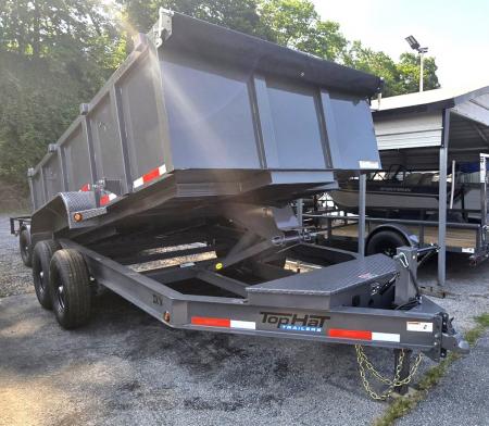 New 2026 Top Hat Trailers 7X14 Dump Trailer W/ 3' HIGH SIDES