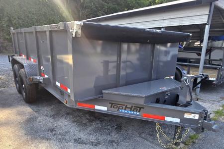 New 2026 Top Hat Trailers 7X14 Dump Trailer W/ 3' HIGH SIDES