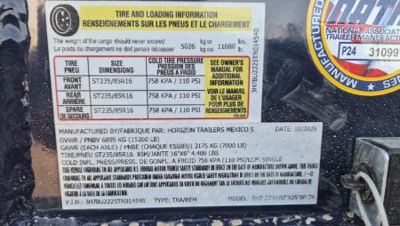 New 2026 Horizon Trailers EHZ 22' x 102" x 25" BP 15.2K EQUIPMENT TRAILER Equipment Trailer