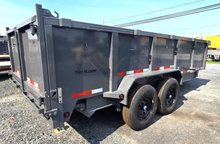 New 2026 Top Hat Trailers 7X16 Dump Trailer W/ 3FT SIDES