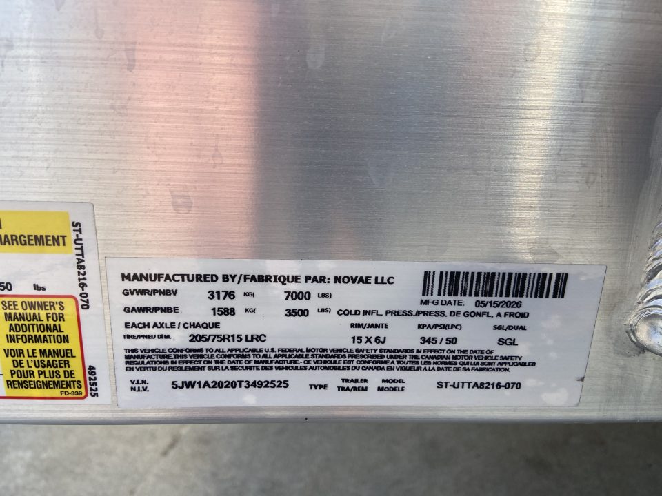 New Sure-Trac 7X16 Tube Top 7K Utility Trailer