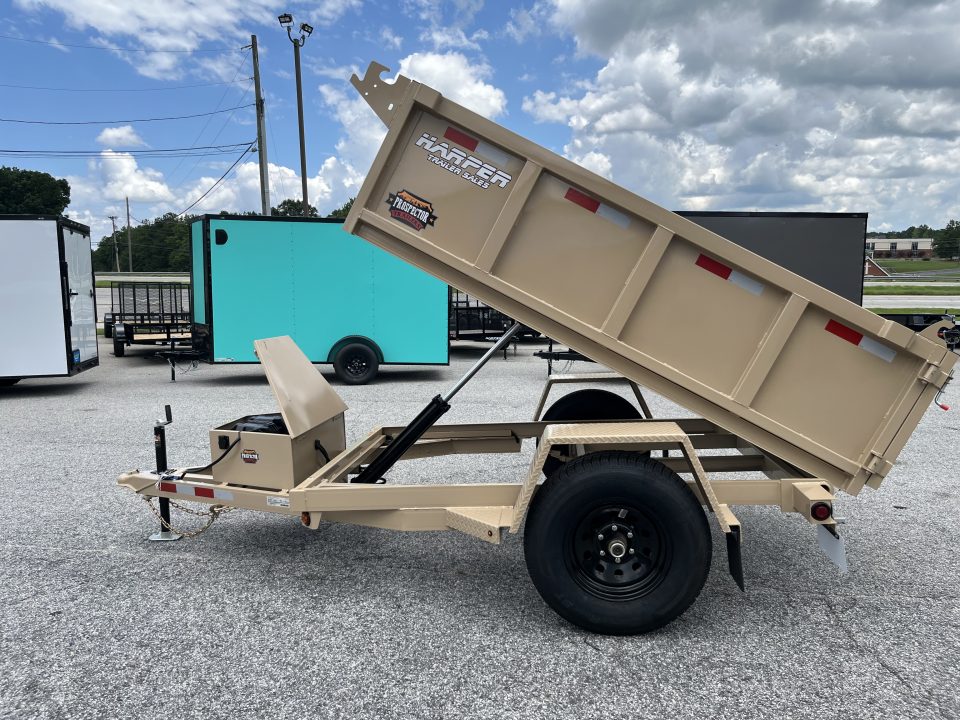 New 2027 PROSPECTOR 5X8 6K SINGLE AXLE DUMP TRAILER WITH 2' WALLS