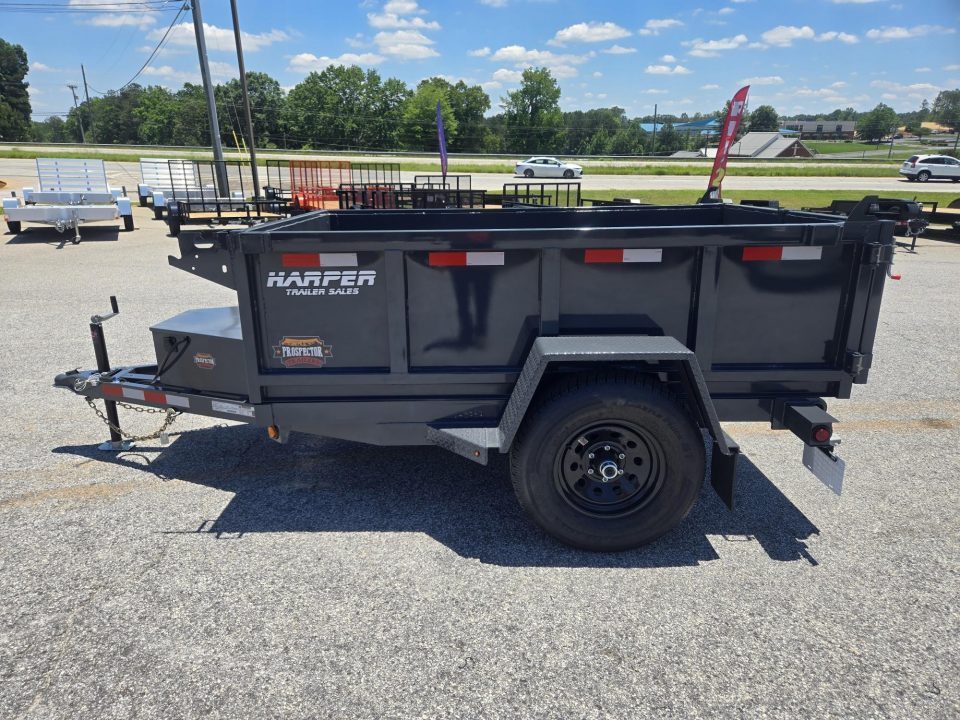 New 2027 PROSPECTOR 5X8 6K SINGLE AXLE DUMP TRAILER WITH 2' WALLS