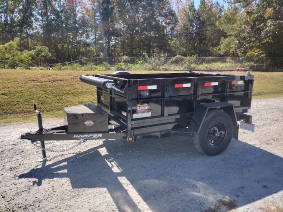 New 2027 PROSPECTOR 5X8 6K SINGLE AXLE DUMP TRAILER WITH 2' WALLS AND SPARE TIRE