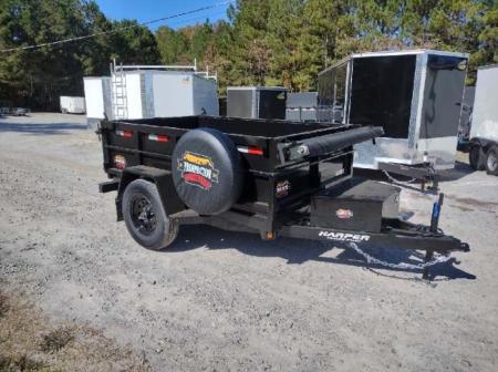 New 2027 PROSPECTOR 5X8 6K SINGLE AXLE DUMP TRAILER WITH 2' WALLS AND SPARE TIRE
