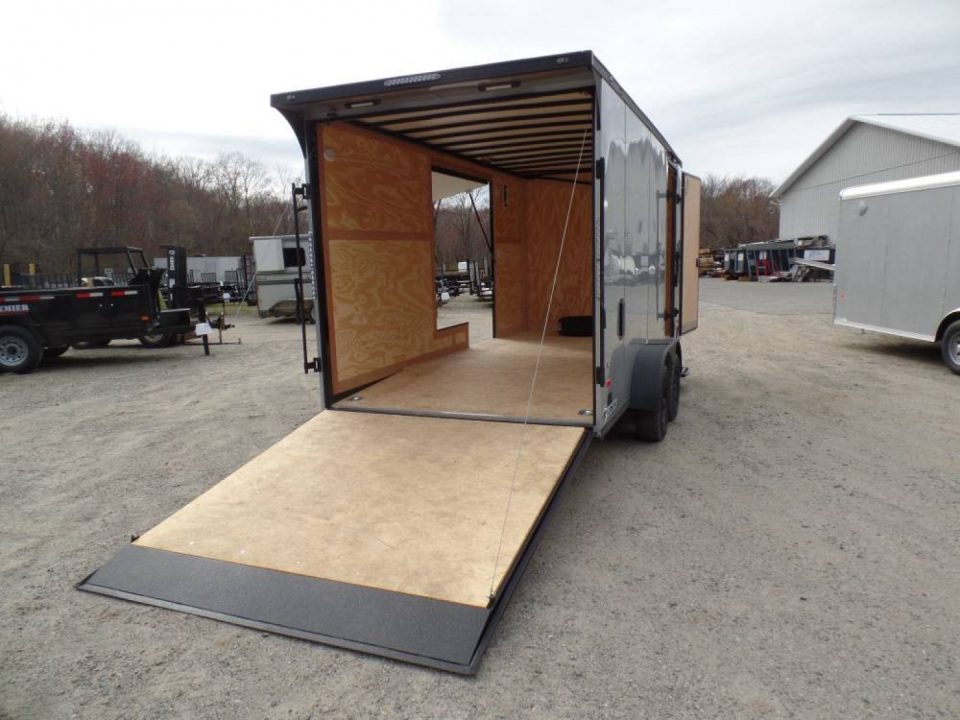 Used Pre-Owned Like New! HAUL ABOUT / ENCLOSED SIDE X SIDE TRAILER! 7X16 WITH EXTRA HEIGHT, and SPECIAL GET OUT FLIP UP DOOR! OUR ID# 014111, SALE ! NOW JUST $10,500