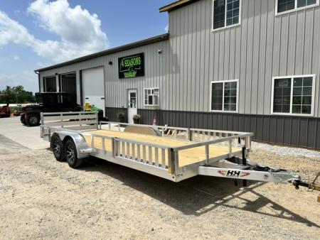 New 2026 H&H Trailers 82 X20' ALUMINUM WITH ATV SIDE RAMPS Utility Trailer