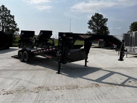New 2026 H&H Gooseneck POWER TILT 24' 2-7000lb  axles=14K Car Hauler Trailer