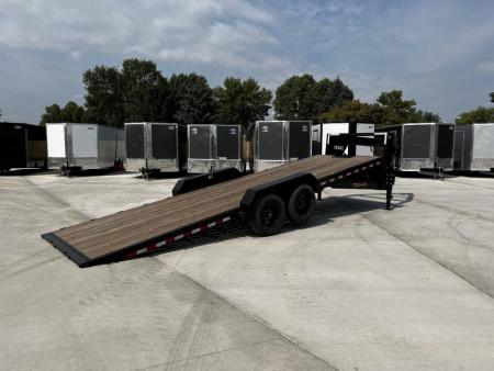 New 2026 H&H Gooseneck POWER TILT 24' 2-7000lb  axles=14K Car Hauler Trailer