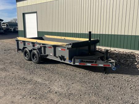 New 2026 16' 14k Diamond C Low Pro Telescopic Dump Trailer