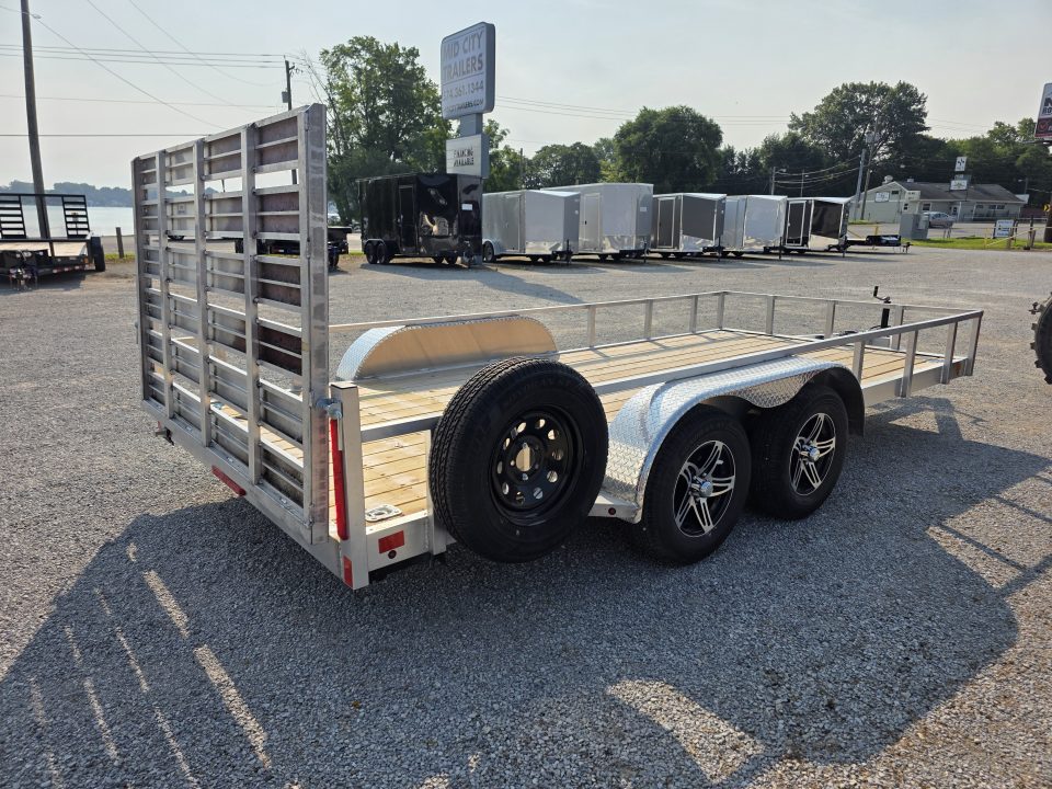 New 2026 Stealth Trailers ALUMINUM 7X16 7K TANDEM OPEN ALUMINUM WHEELS SPARE TIRE 7 X 16 Utility Trailer