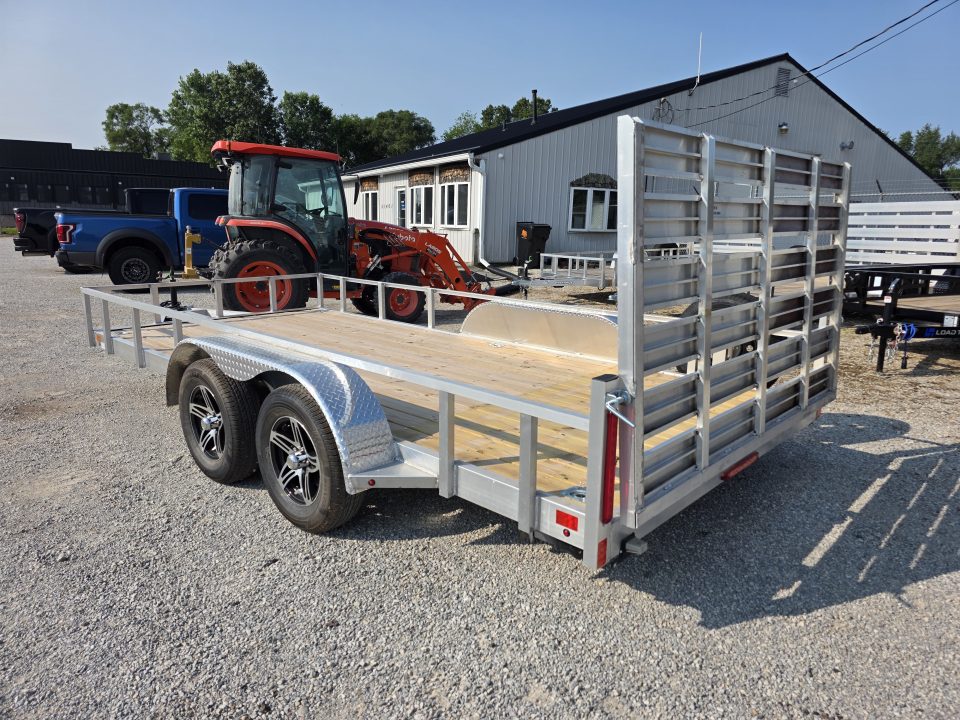 New 2026 Stealth Trailers ALUMINUM 7X16 7K TANDEM OPEN ALUMINUM WHEELS SPARE TIRE 7 X 16 Utility Trailer