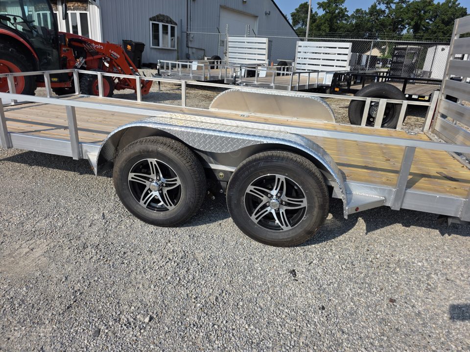 New 2026 Stealth Trailers ALUMINUM 7X16 7K TANDEM OPEN ALUMINUM WHEELS SPARE TIRE 7 X 16 Utility Trailer