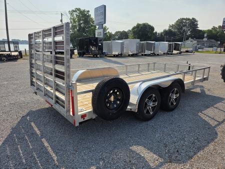 New 2026 Stealth Trailers ALUMINUM 7X16 7K TANDEM OPEN ALUMINUM WHEELS SPARE TIRE 7 X 16 Utility Trailer