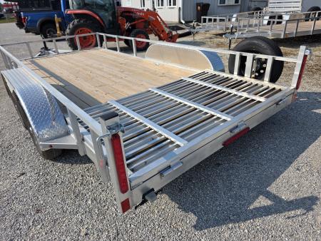 New 2026 Stealth Trailers ALUMINUM 7X16 7K TANDEM OPEN ALUMINUM WHEELS SPARE TIRE 7 X 16 Utility Trailer