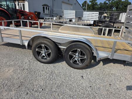 New 2026 Stealth Trailers ALUMINUM 7X16 7K TANDEM OPEN ALUMINUM WHEELS SPARE TIRE 7 X 16 Utility Trailer