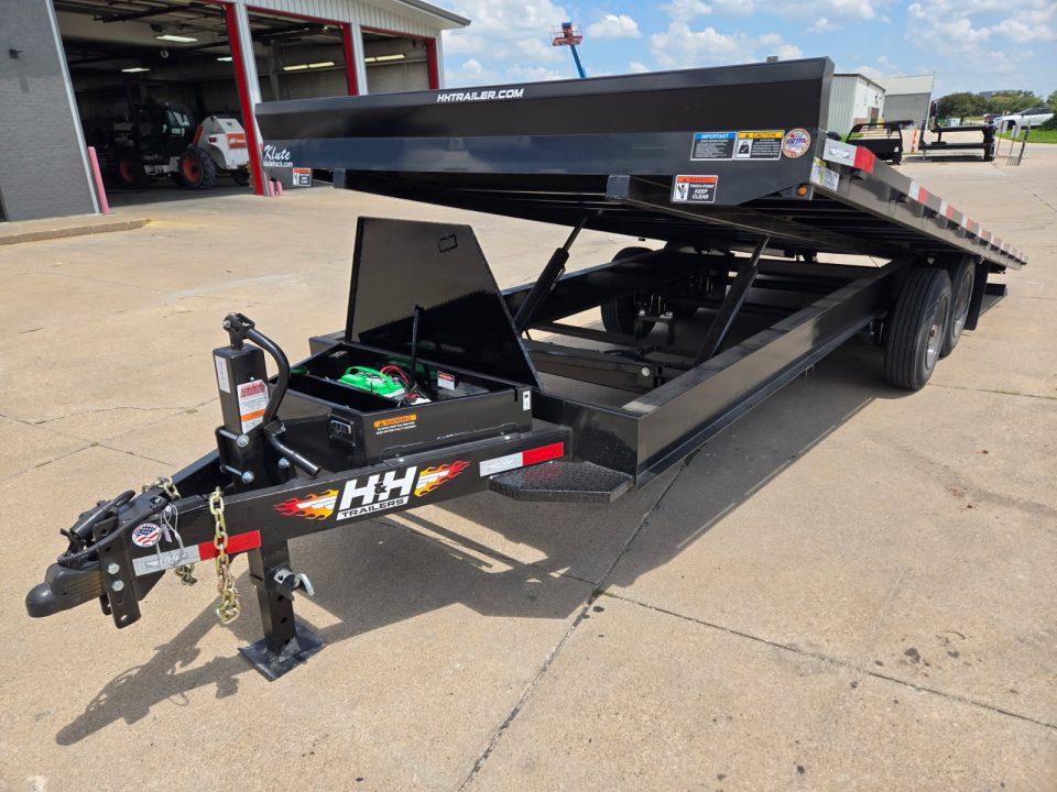 New 2027 H&H Trailers 102x22 Power Tilt Deckover 17.6K Equipment Trailer