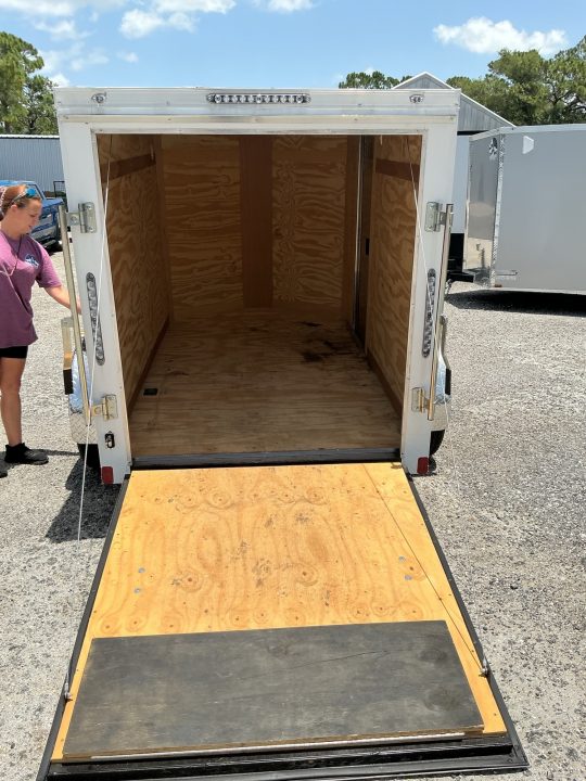 Used 2025 NationCraft Trailers 5X8 Enclosed white single axle trailer