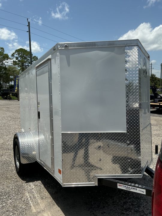Used 2025 NationCraft Trailers 5X8 Enclosed white single axle trailer