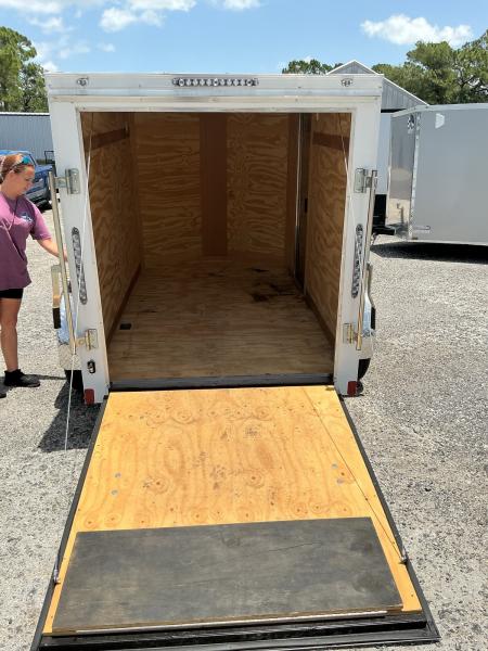 Used 2025 NationCraft Trailers 5X8 Enclosed white single axle trailer