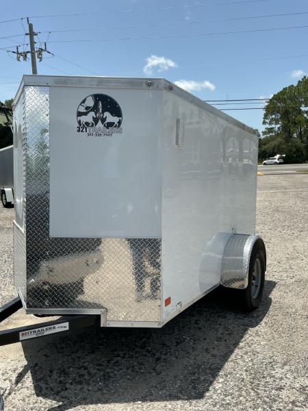 Used 2025 NationCraft Trailers 5X8 Enclosed white single axle trailer