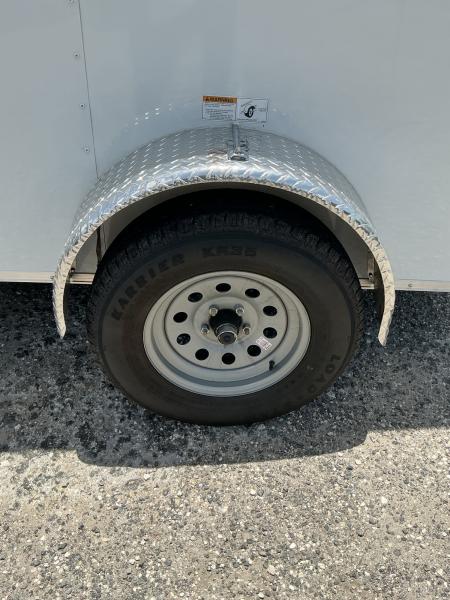 Used 2025 NationCraft Trailers 5X8 Enclosed white single axle trailer