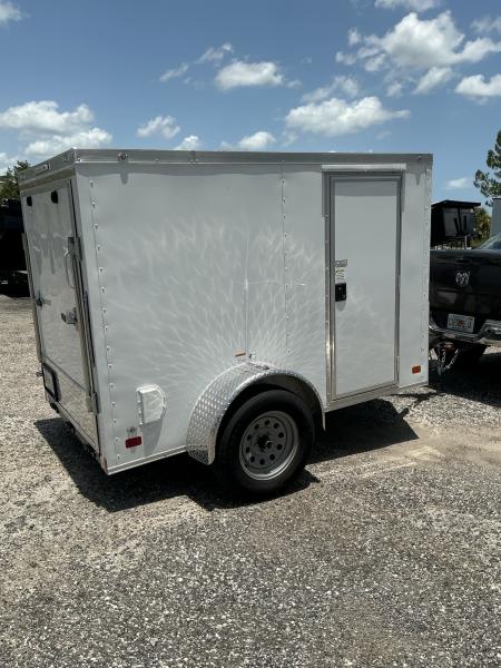 Used 2025 NationCraft Trailers 5X8 Enclosed white single axle trailer