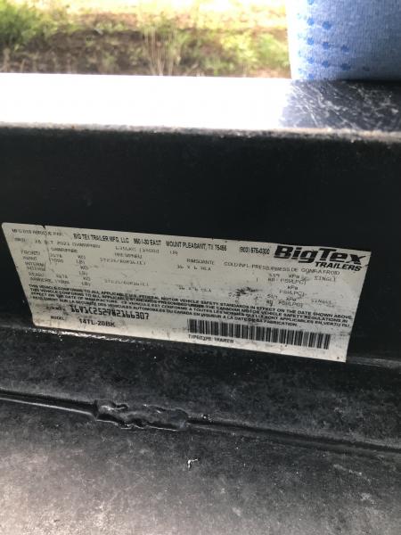 Used 2021 Big Tex Trailers 14TL-20BK Tilt Trailer