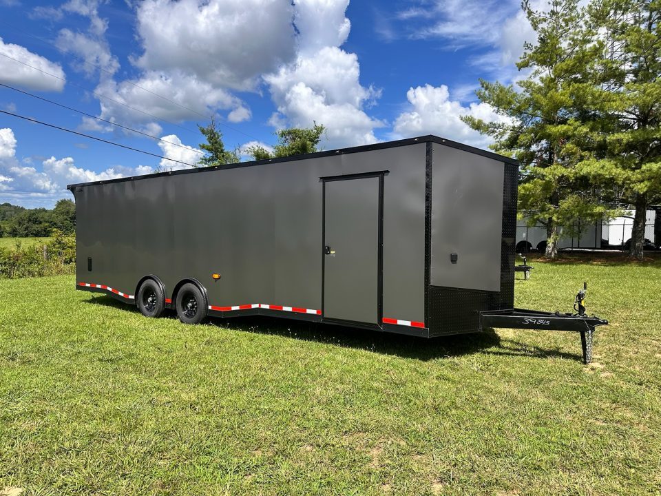 New 2026 Luxe 8.5x28 Race Trailer - Finished Interior- 7000lb Spread Torsion - RECESSED E-TRACK-Full Escape Door--Removable Fender