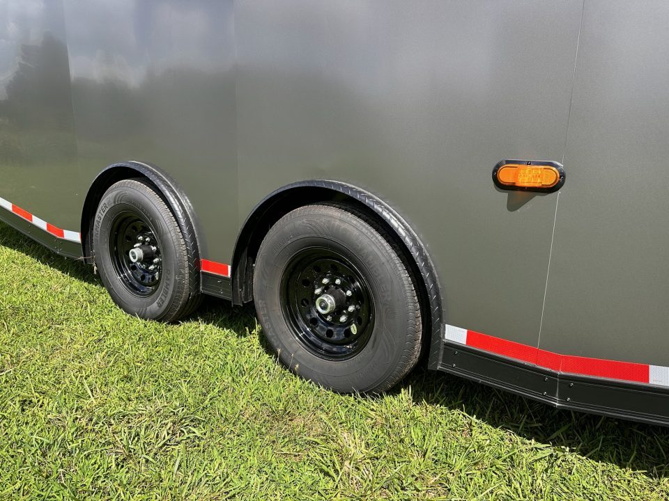 New 2026 Luxe 8.5x28 Race Trailer - Finished Interior- 7000lb Spread Torsion - RECESSED E-TRACK-Full Escape Door--Removable Fender